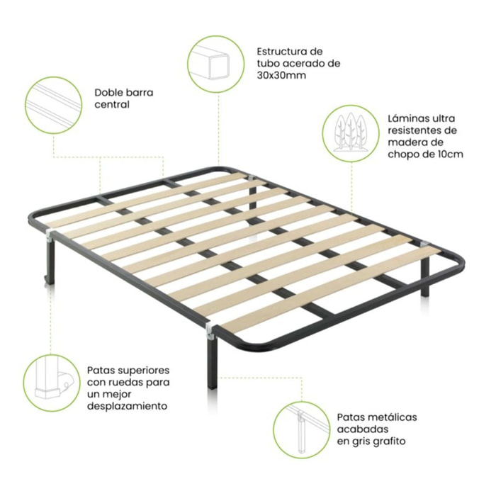 Somier láminas RX Silver - Con patas