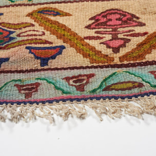 Authentique Tapis d'Orient kilim fait main en laine SENNEH
