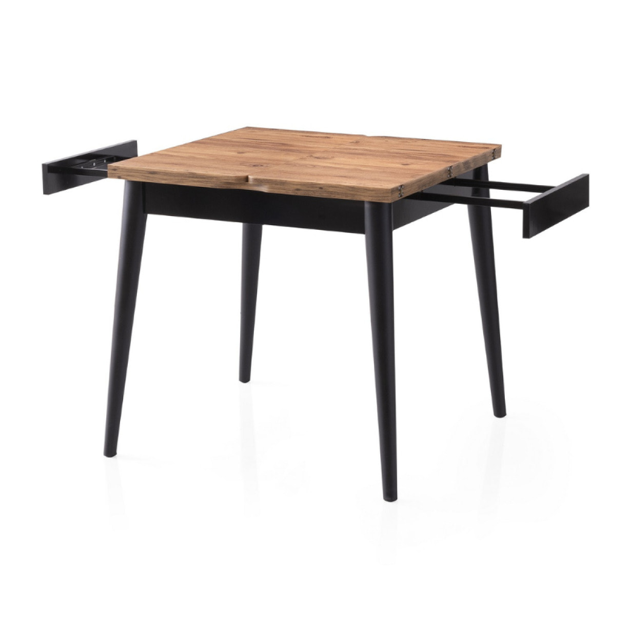 TAVUA - Table à manger extensible 4 personnes marbre noir 80 cm