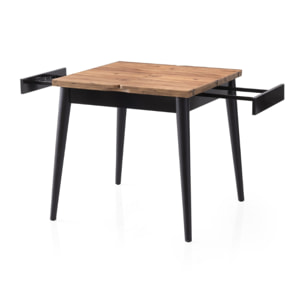 TAVUA - Table à manger extensible 4 personnes marbre noir 80 cm