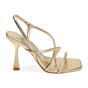Sandali oro-giallo laminati