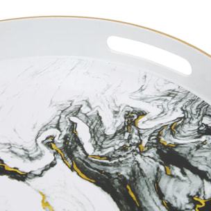 Plateau rond Milano effet marbre D32,8cm