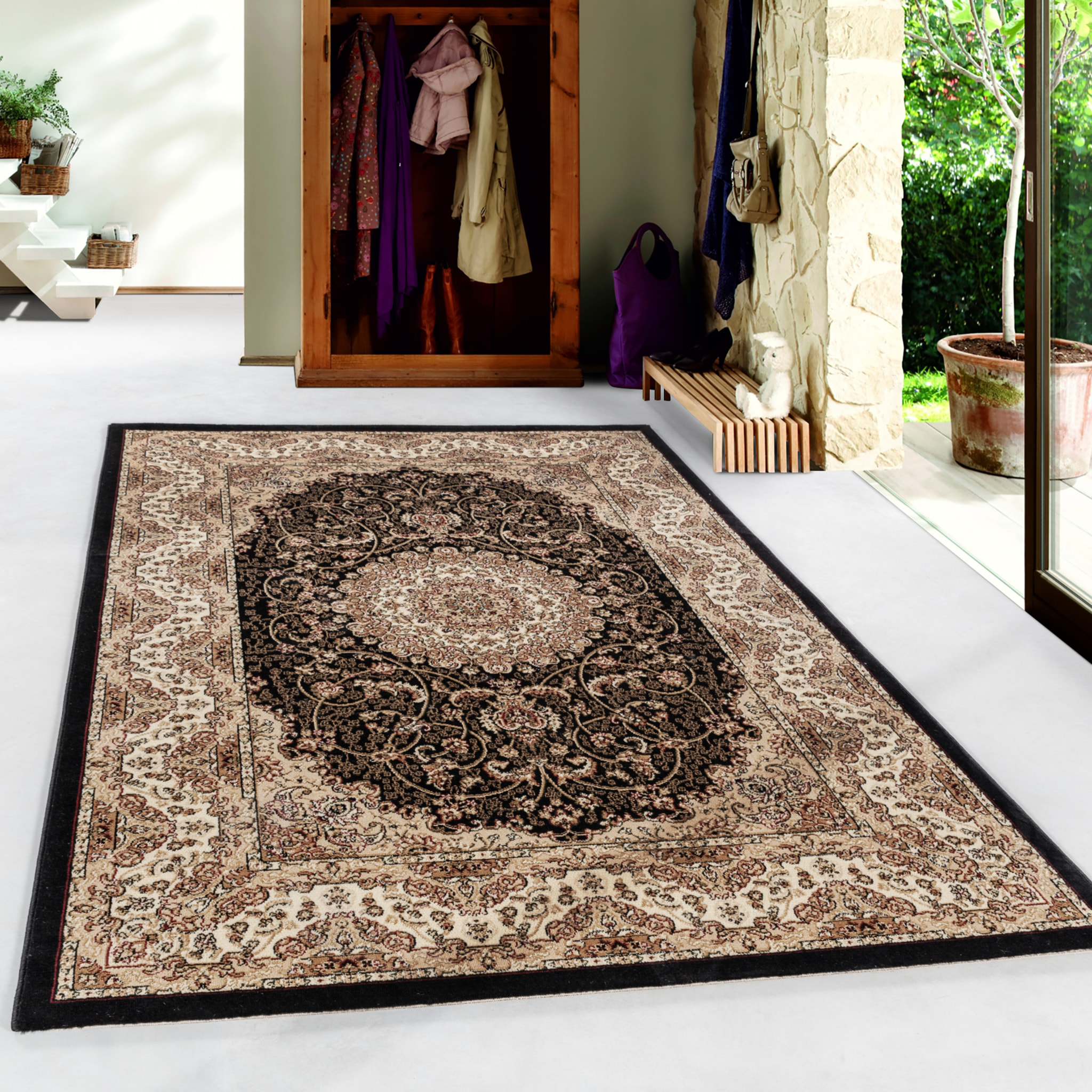 TANGER - Tapis classique à motif Noir