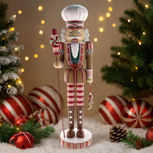 Soldado cascanueces decorativo clásico para navidad h.45,5cm