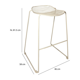 LOT 2 TABOURETS D' EXTERIEUR EN METAL BLANC EMPILABLES AUSTIN