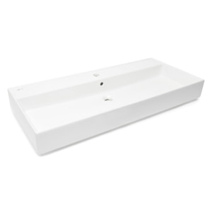 Vasque à poser 100,4 x 46,5 cm - blanc brillant - sans trop-plein - Infinitio SAT