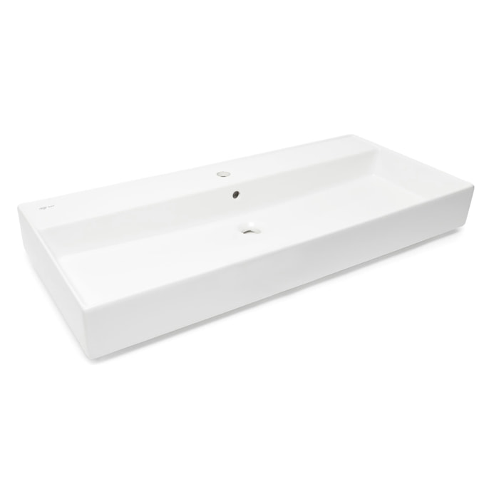 Vasque à poser 100,4 x 46,5 cm - blanc brillant - sans trop-plein - Infinitio SAT