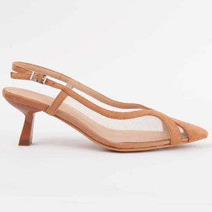 Zapato De Tacón - Marron - Altura: 4 Cm