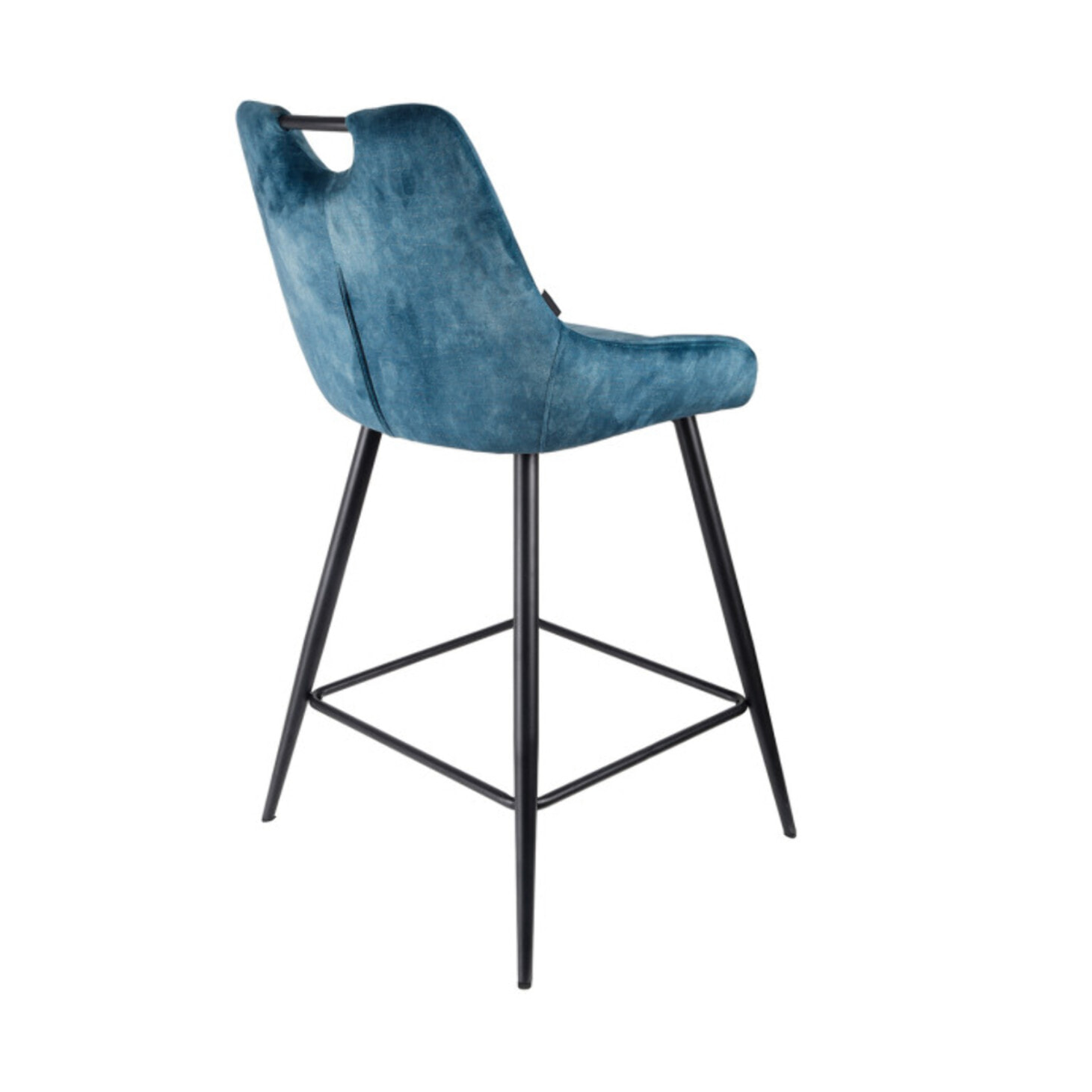 Chaise de bar en velours avec poignée et pieds en métal - ROSA 2