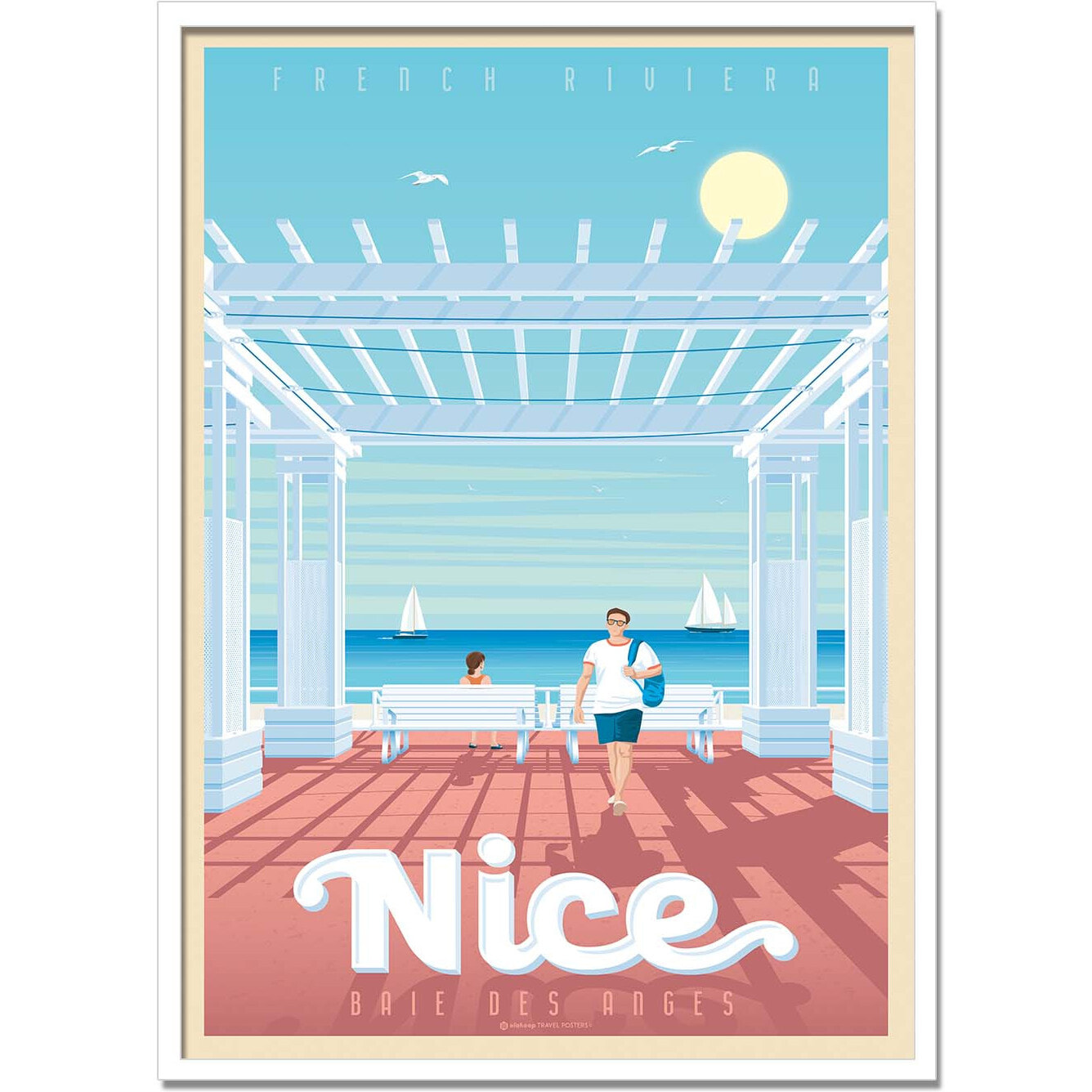Affiche - Nice Baie des anges - Olahoop Travel Posters