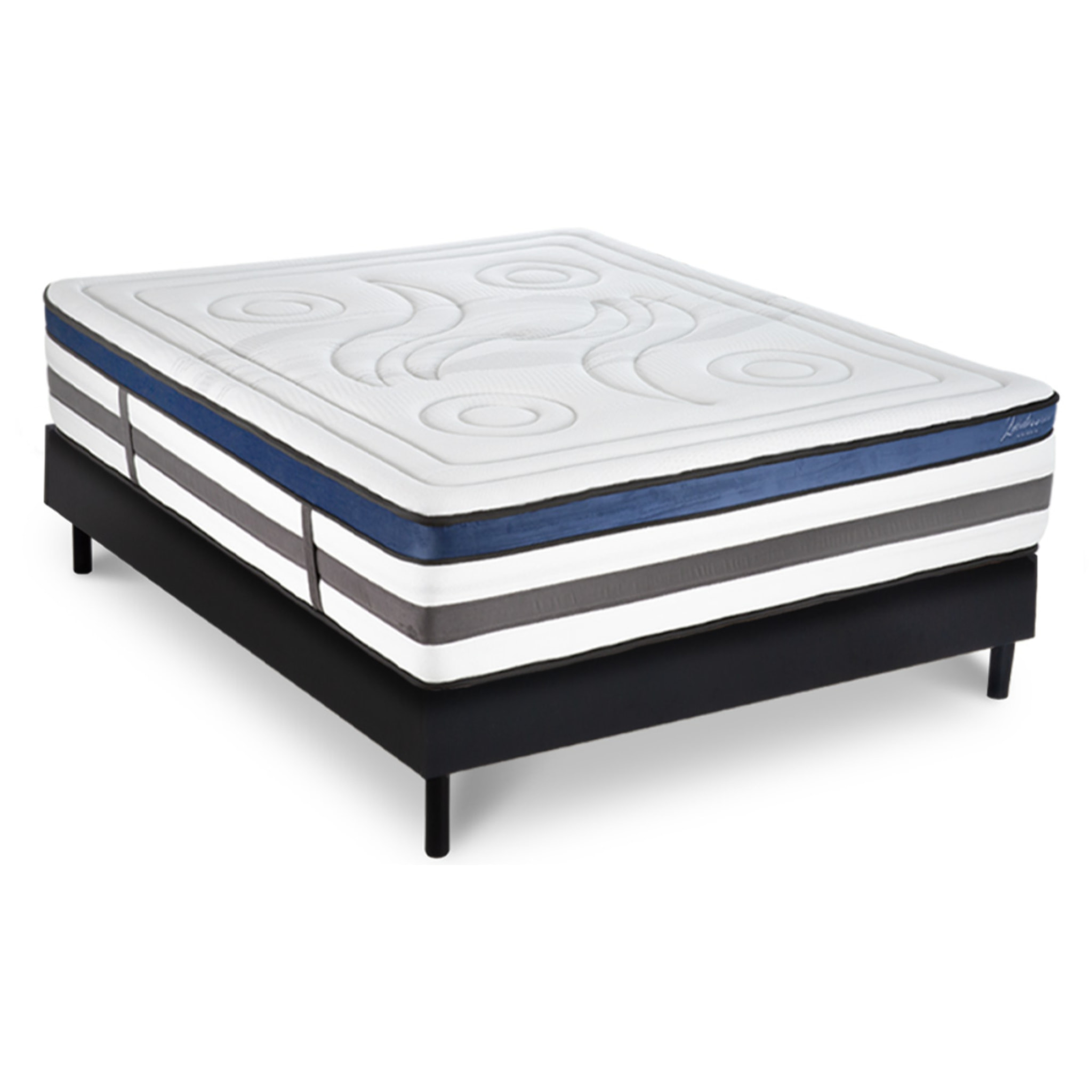 Ensemble Matelas Quintessence mémoire de forme - 30cm + sommier kit bois - 1 place