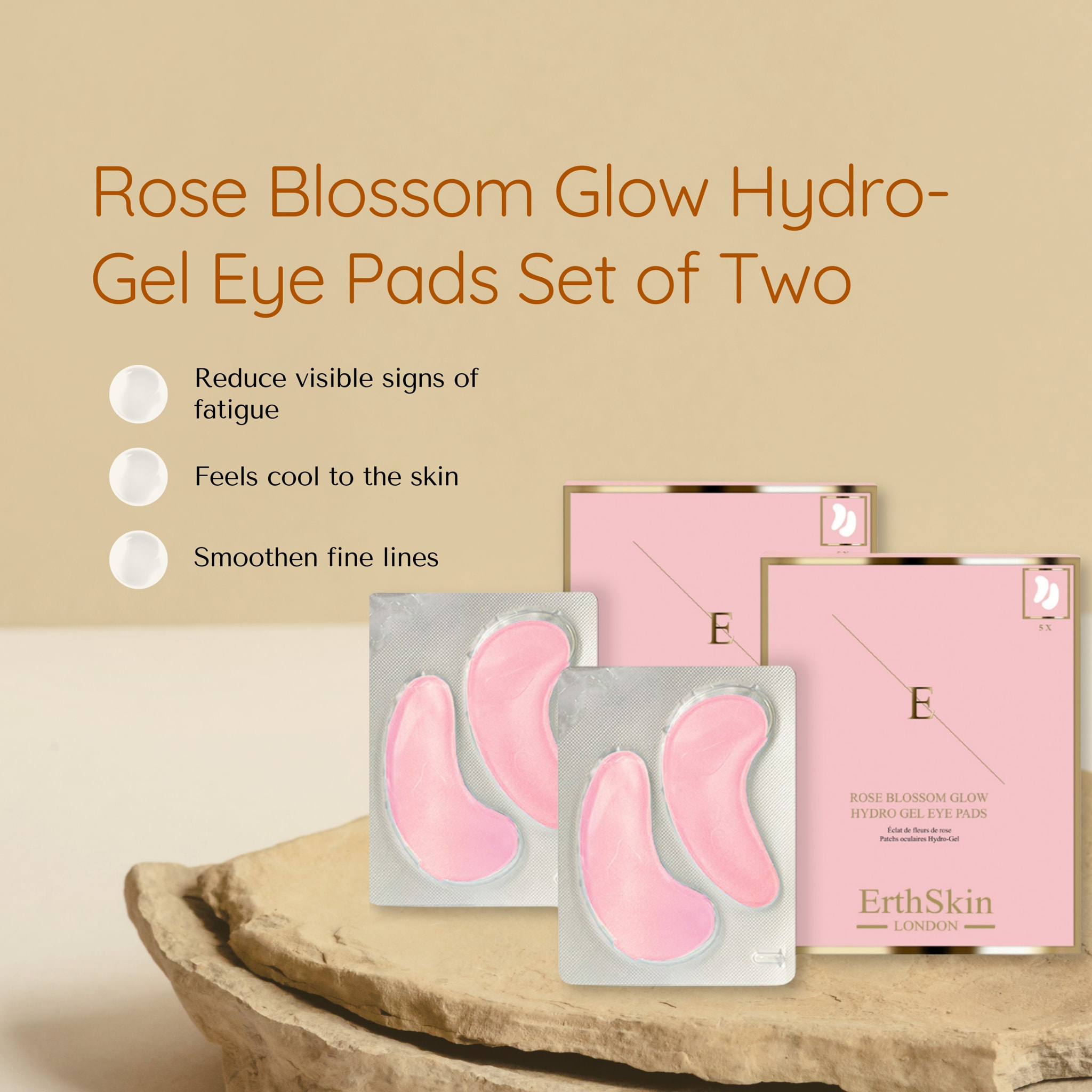 Almohadillas de hidrogel para ojos Rose Blossom Glow