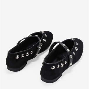 Bailarinas planas negras con tachuelas