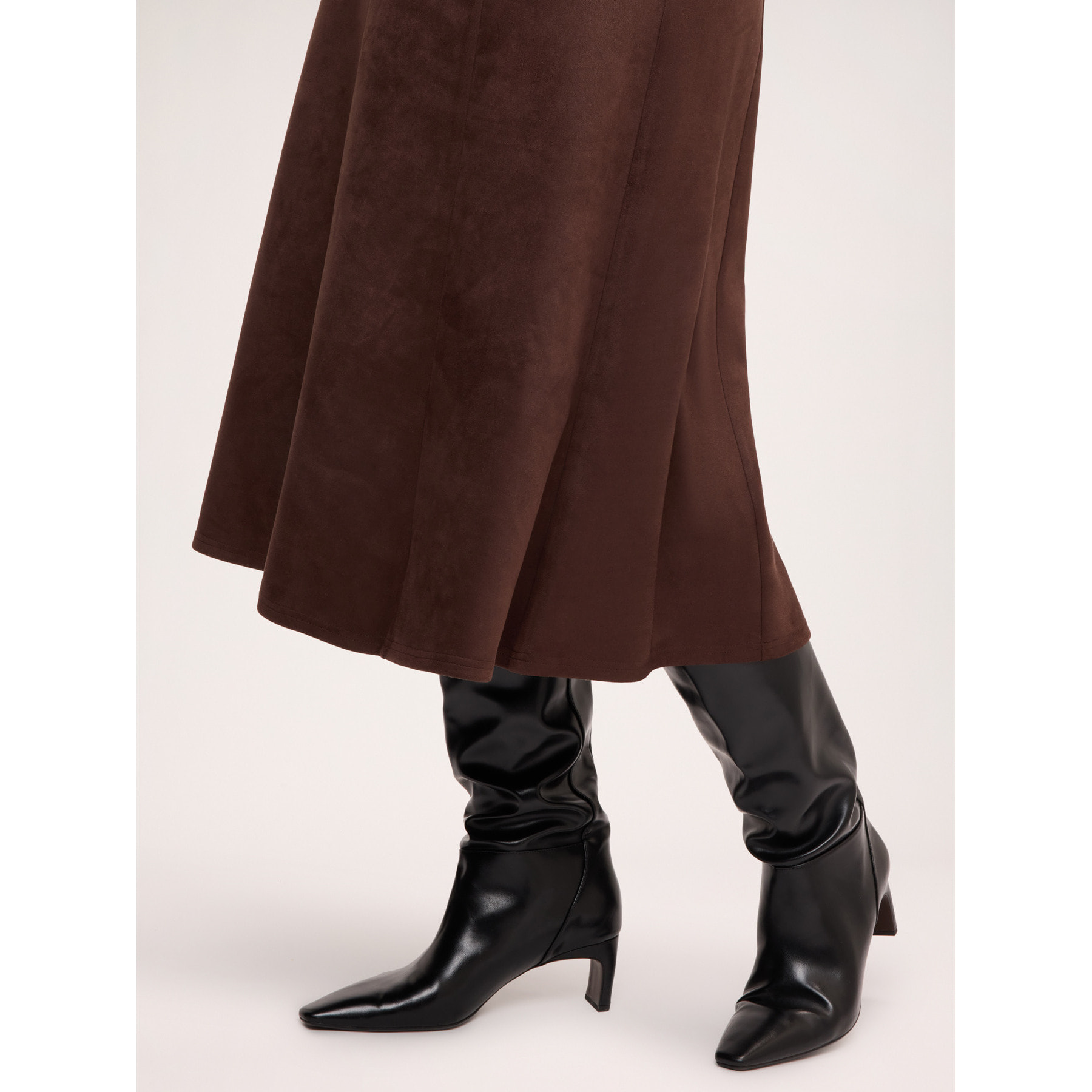 Fiorella Rubino - Gonna lunga soft touch svasata - Marrone