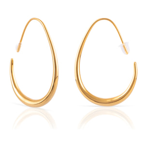 Pendientes de gancho lisos de cobre con baño de oro auténtico 29.5 mm.