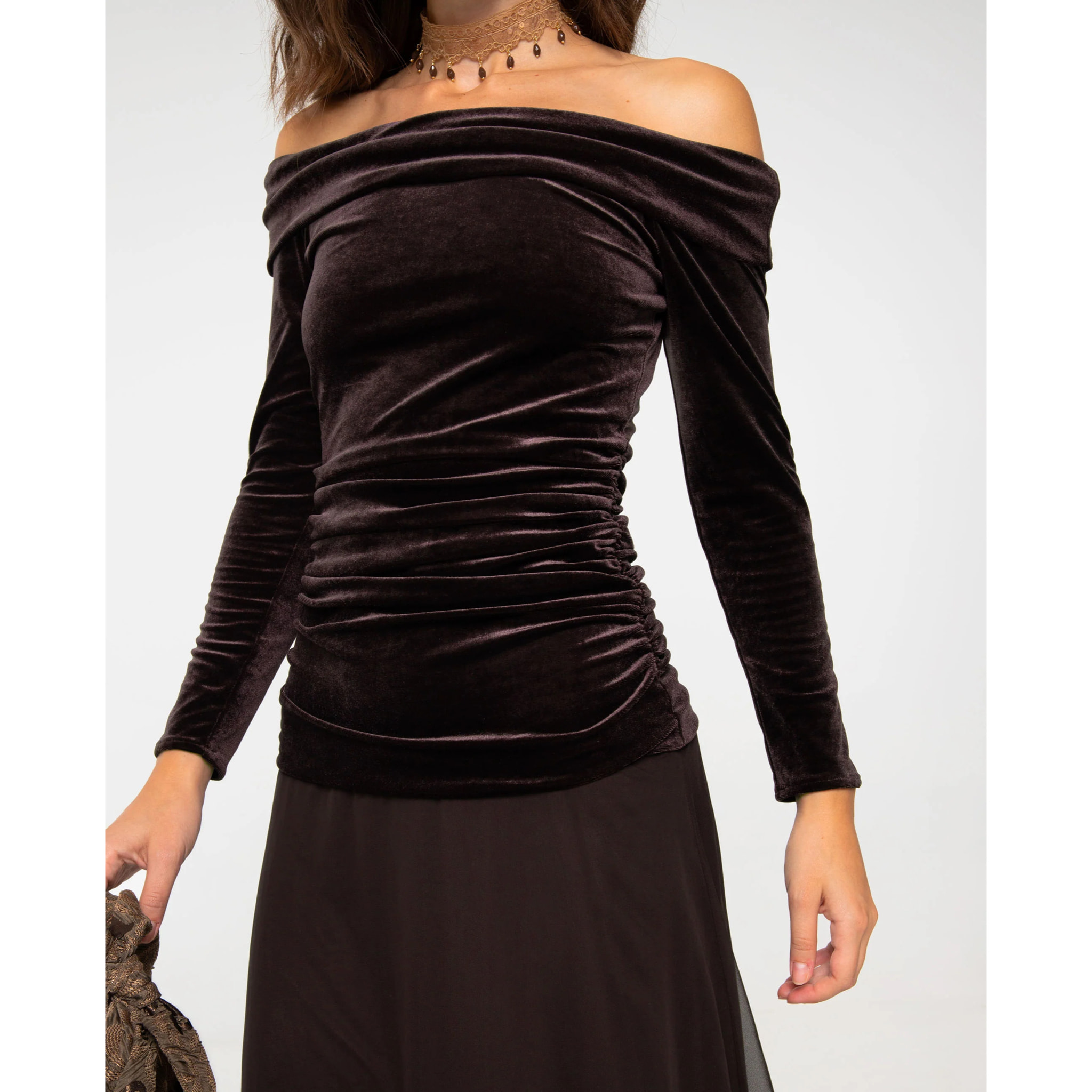 Vestido de punto elástico con flecos y corte ajustado de mujer