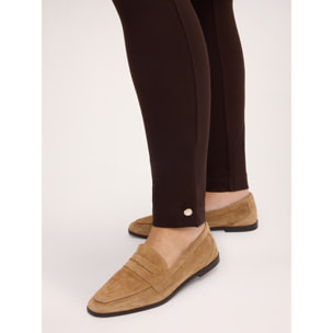 Fiorella Rubino - Pantaloni Leggings in Punto Milano - Marrone