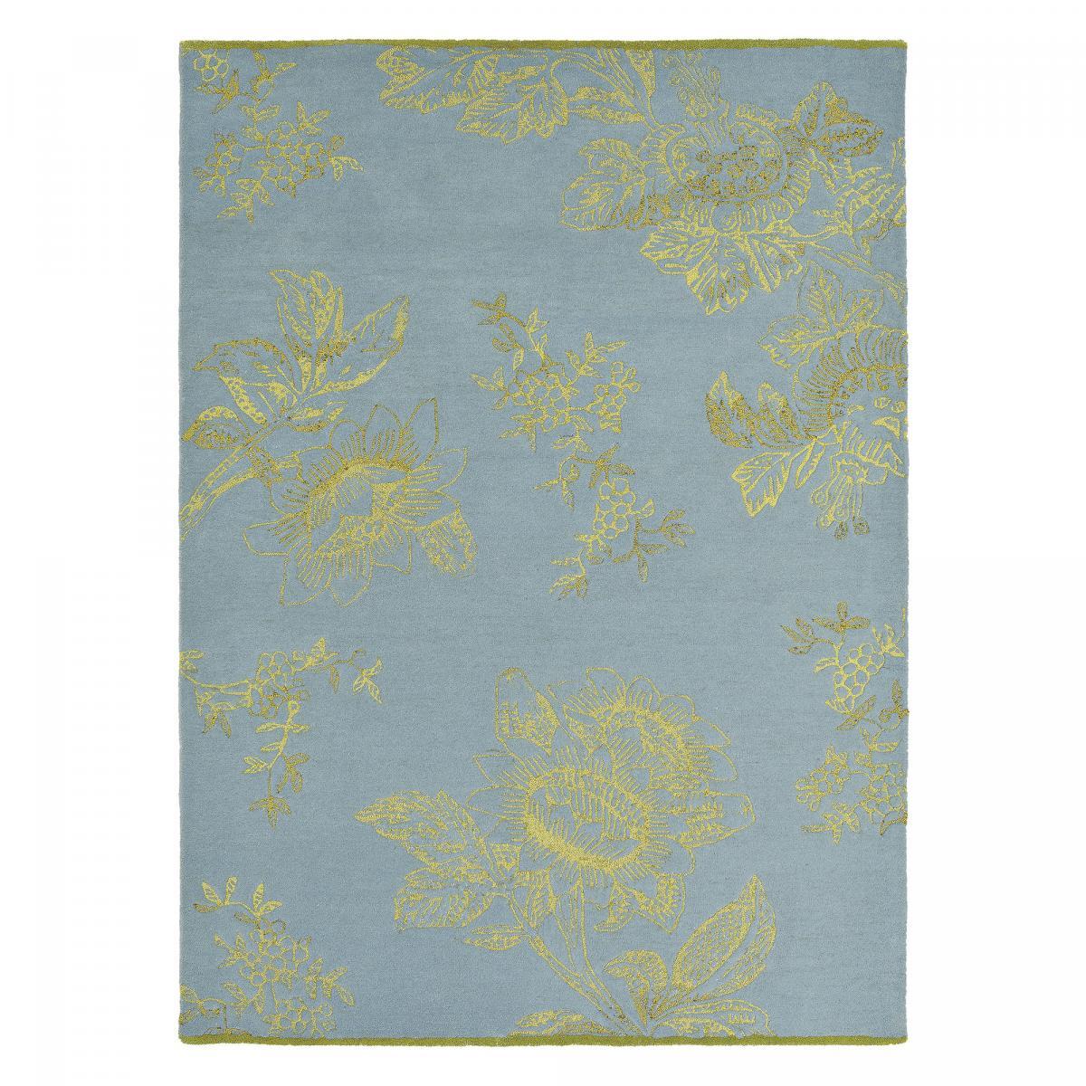 Tapis salon et chambre fait à la main en laine motif floral VAHA