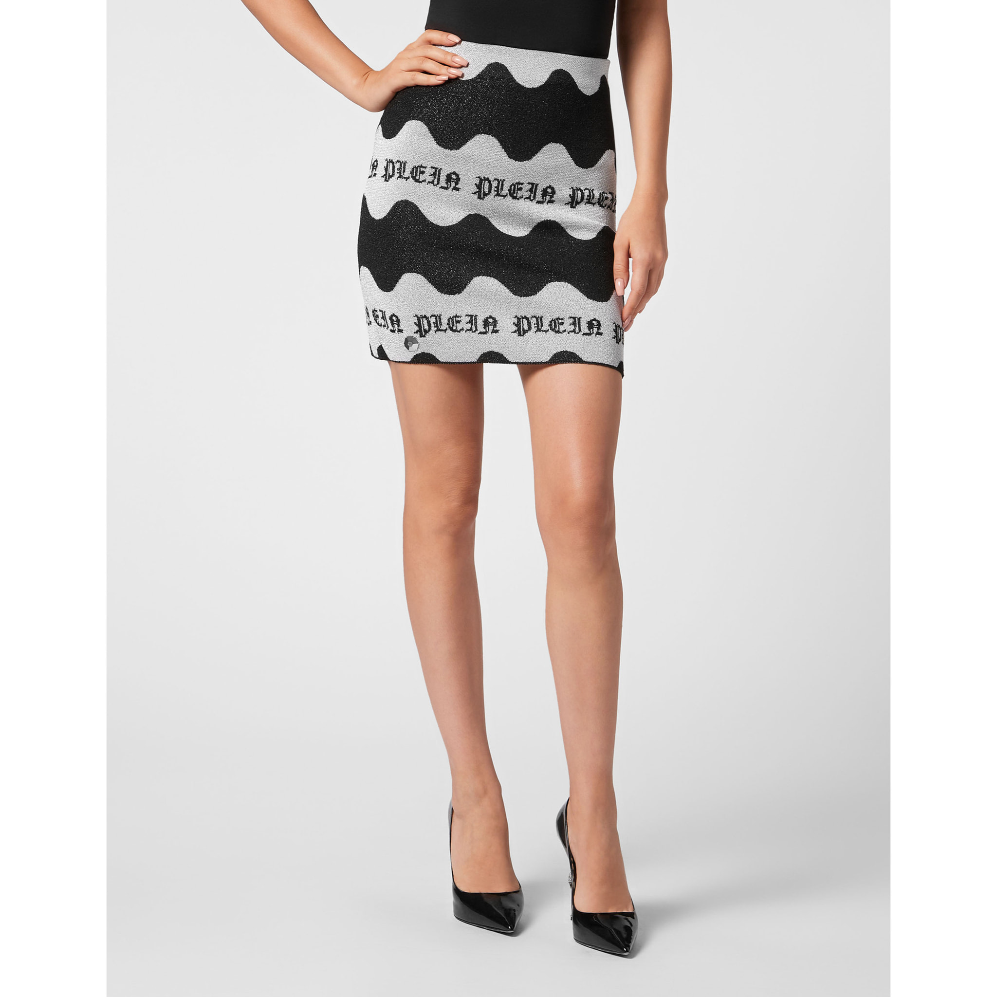 PHILIPP PLEIN Falda corta de punto WAVE