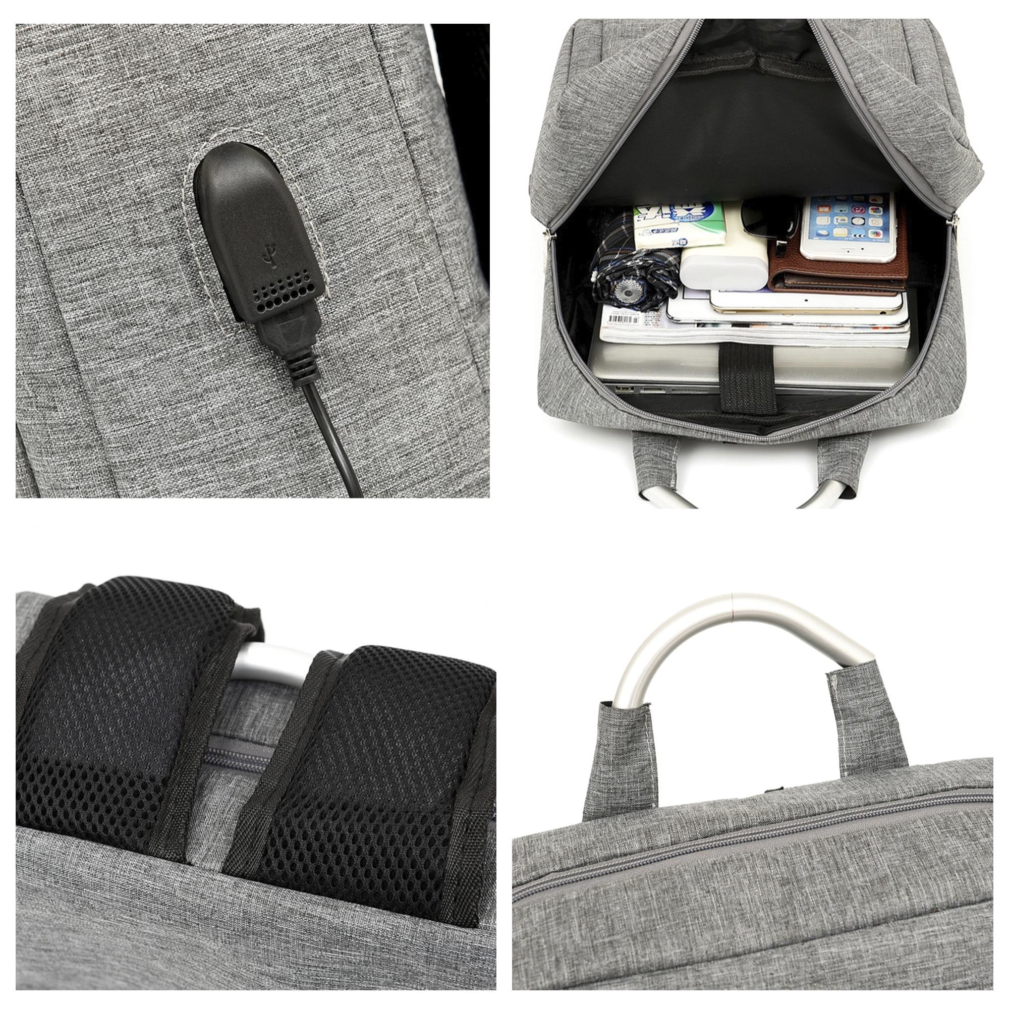 DAM Mochila para Laptop con interfaz de carga USB. 30x12x42 Cm. Color: Negro