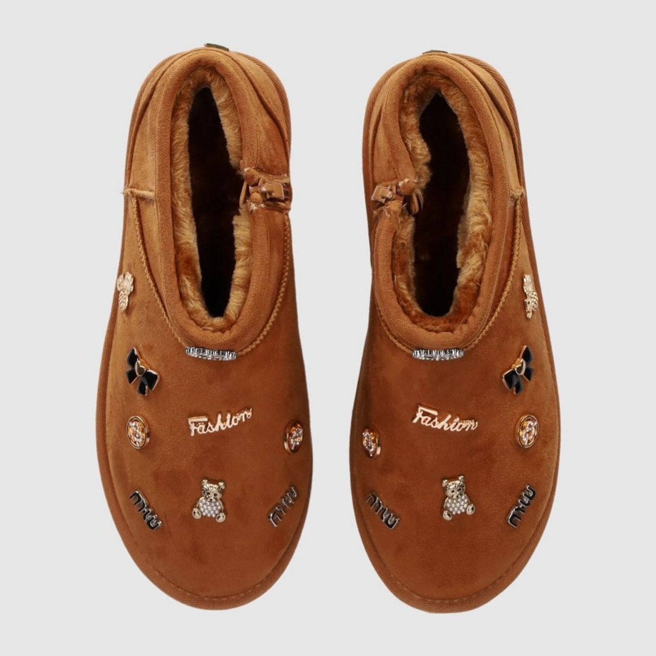 Botines de Tejido - Cuero - Tacón: 3 cm