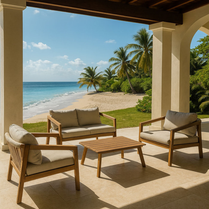 Salon de jardin en bois d'acacia 4 places FIDJI