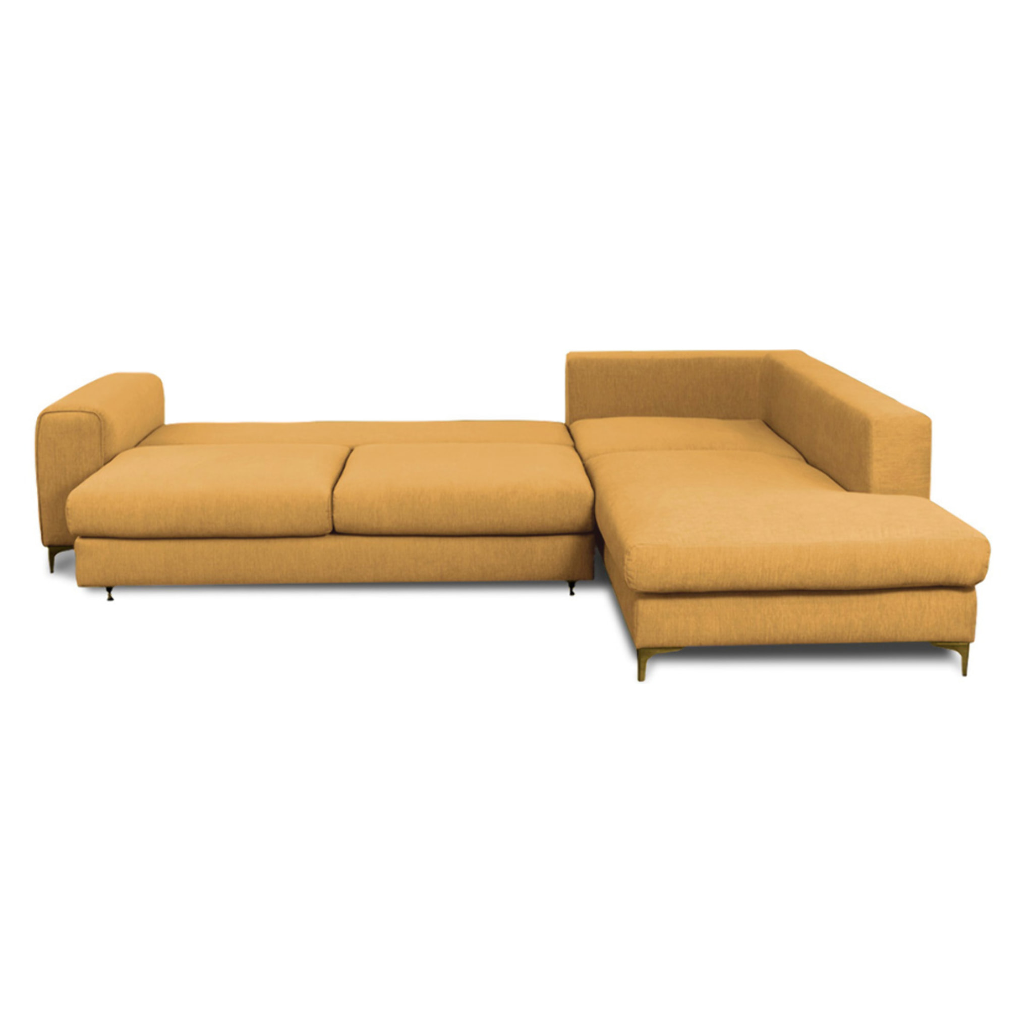 Canapé d'Angle Droit Tissu Fiesole, 3 Places, Couchage Intégré, Coffre de Rangement, Housse Déhoussable