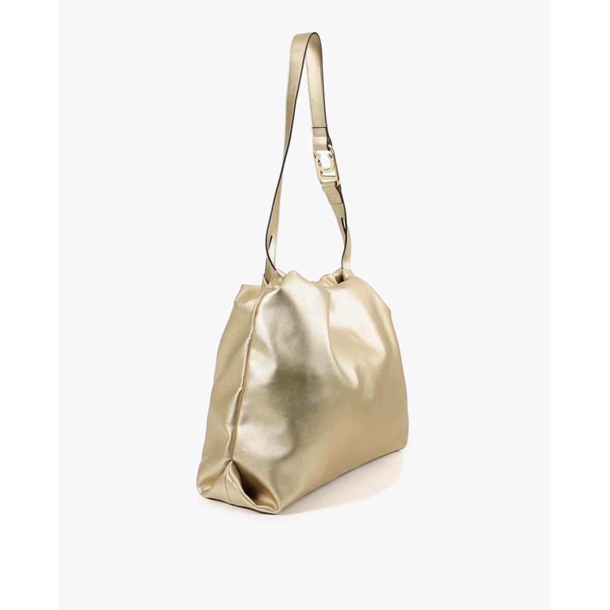 Borsa shopper effetto pelle con logo