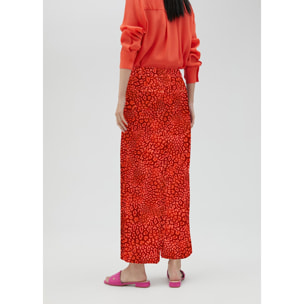 Pantaloni dritti stampa animalier