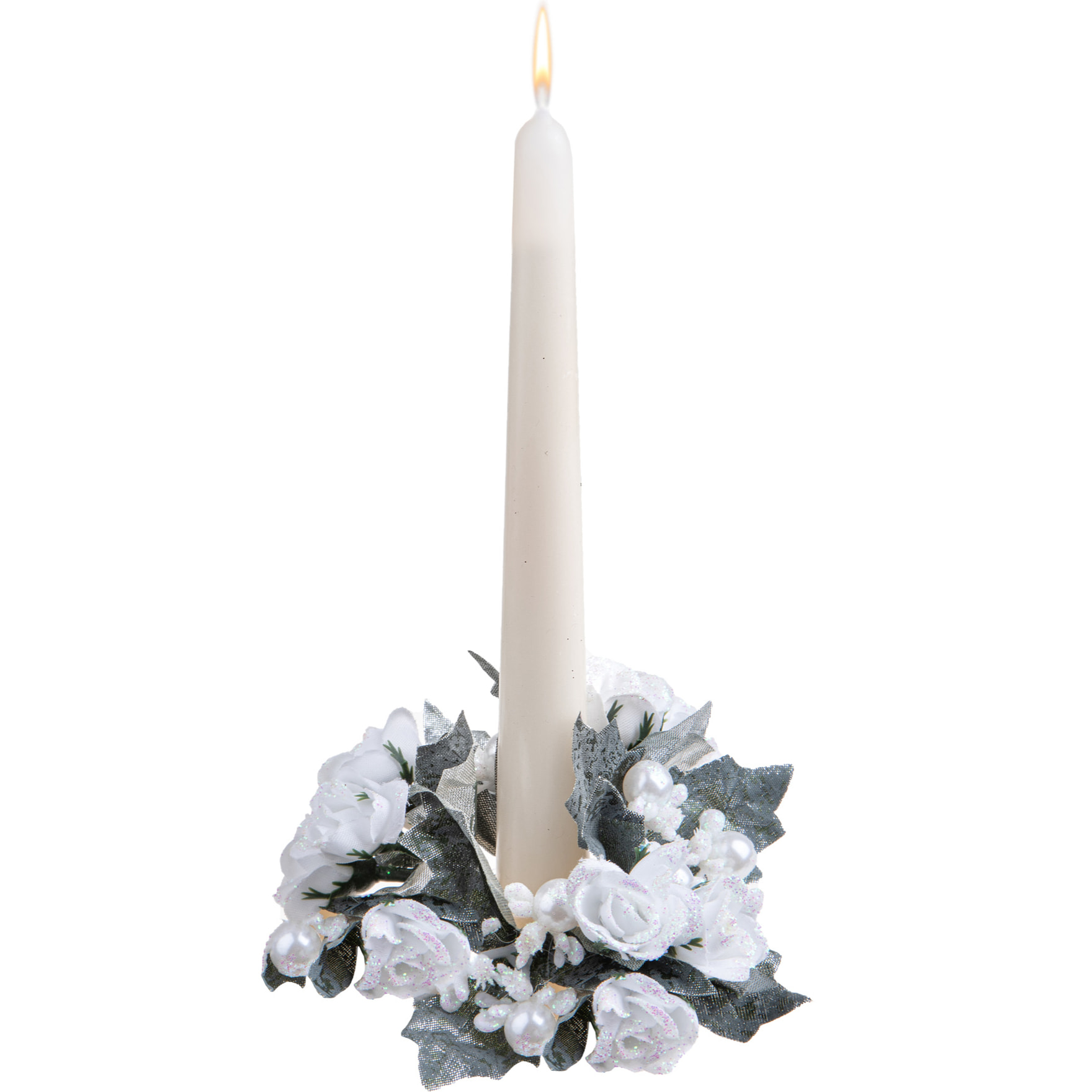 Girocandela rose con perle - Pezzi 24 - BIANCO - Bianchi Dino SpA