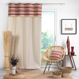 Rideau au top tissé et frangé - Terracotta