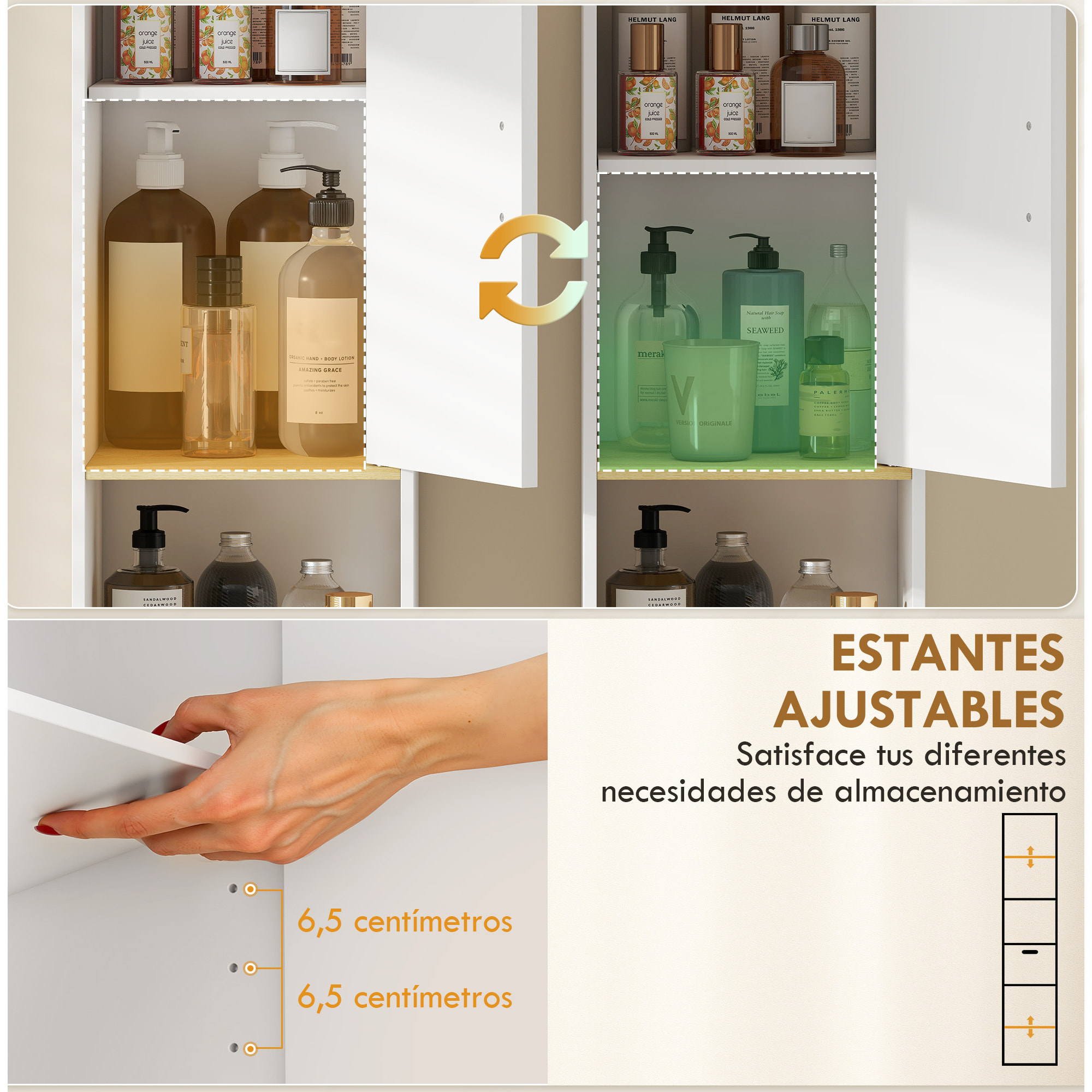 Armario de Baño Alto, Mueble Auxiliar de Baño Estrecho con Estantes Ajustables, Puertas Acanaladas, Cajón, Estante Abierto, Patas de Madera, para Espacios Pequeños, 31,5x29,7x171,5 cm, Blanco