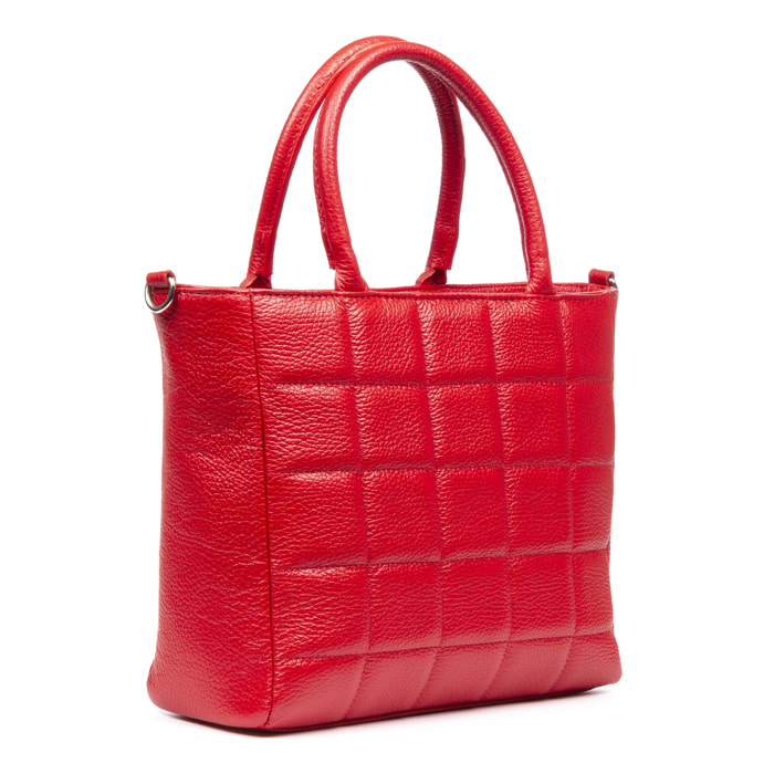 Albizzate borsa tote da donna. Pelle autentica finitura Dollaro trapuntata.
