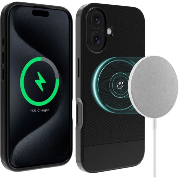 Coque ADEQWAT iPhone 16 Plus Soft Protect - Noir