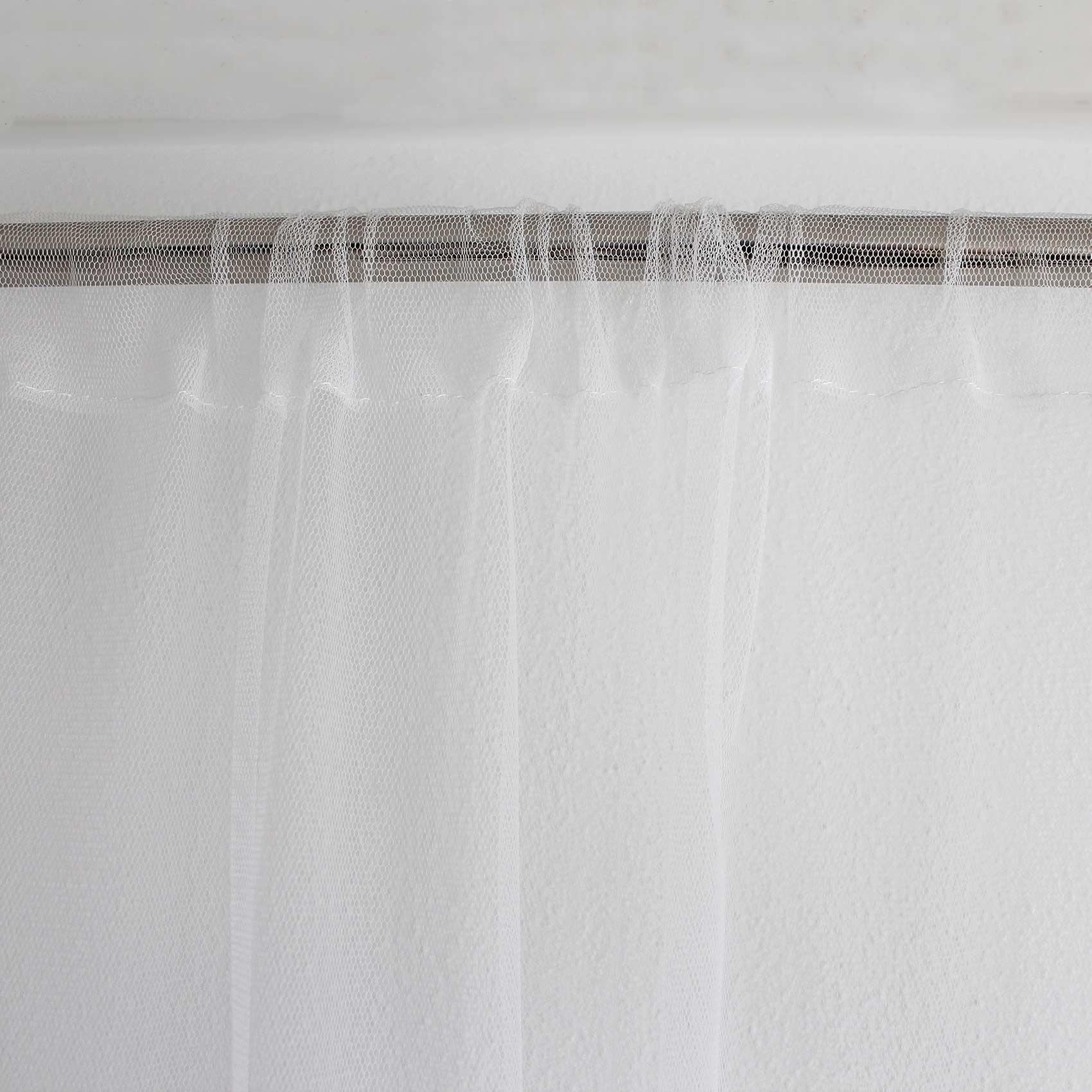 Voilage passe tringle anti moustique - Blanc