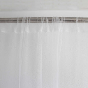 Voilage passe tringle anti moustique - Blanc