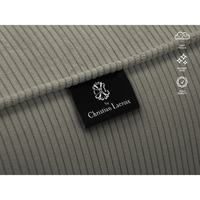 Méridienne "Tendance" en velours côtelé gris clair