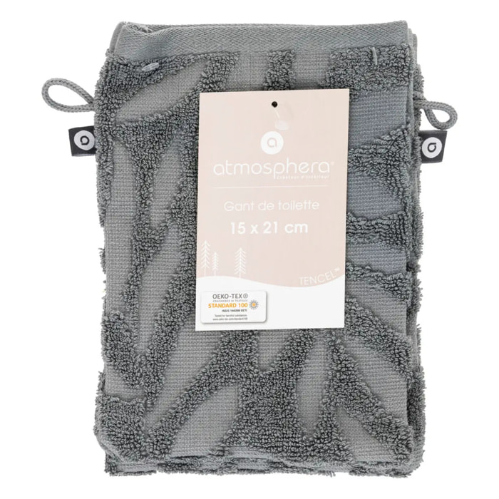 Lot de 2 gants - coton - gris foncé - 15x21 cm