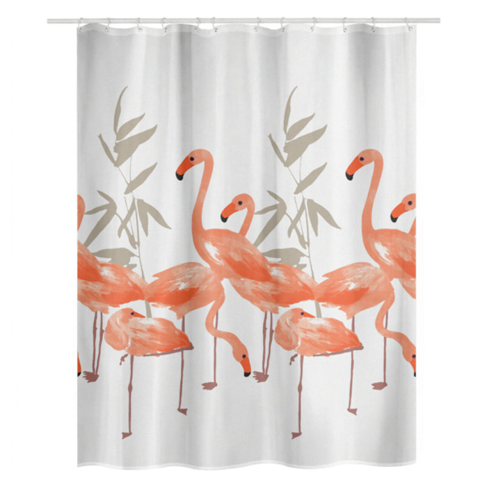 Rideau de douche Polyester FLAMINGO Saumon Spirella