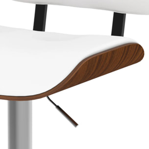 Chaise de bar réglable en PU blanc 65/86 cm - Melchior