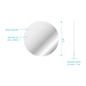 Miroir salle de bain ROND - Diamètre 50cm - GO