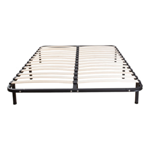 Ensemble Matelas Cristal & Sommier Somkit, 18 cm, Mémoire de Forme, Cadre à Lattes, Métal Robuste, Soutien Ferme