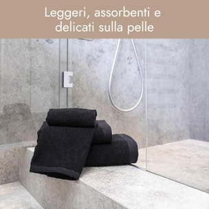 INTRECCI HOME Set Bagno 2 Asciugamani Ospite, in Puro Cotone 500 g,Morbidezza Extra, Assorbenza Superiore, Elegante e Durevole