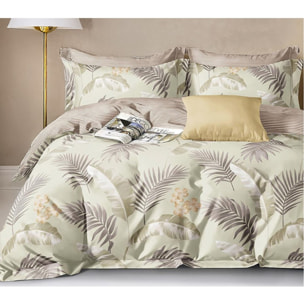 Parure housse de couette avec taie à volant 100% coton - Amonda