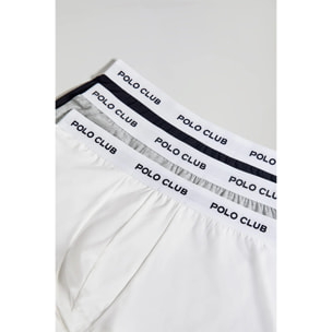 Pack de tres boxers negro,gris y blanco con logotipo Polo Club