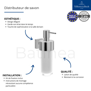 Porte-verre + Distributeur de savon VILLEROY & BOCH Elements Striking Chrome