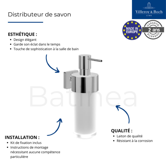 Porte-verre + Distributeur de savon VILLEROY & BOCH Elements Striking Chrome