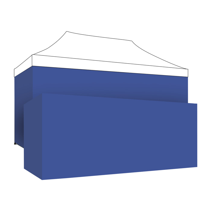 Set 4 Teli Laterali Per Gazebo 3X4,5M Con strappo Blu