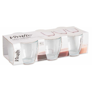 DAM SET 6 BICCHIERI IN VETRO TAGLATO 150ML 13x26x7,5 Cm. Colore trasparente