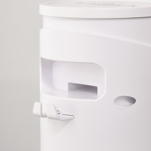 Ventilador de Torre Oscilante 45W con Control Remoto Temporizador de 12€¯h 3 Velocidades 3 Modos Pantalla LED y Asa de Transporte para Dormitorio Ø31,5x93 cm Blanco